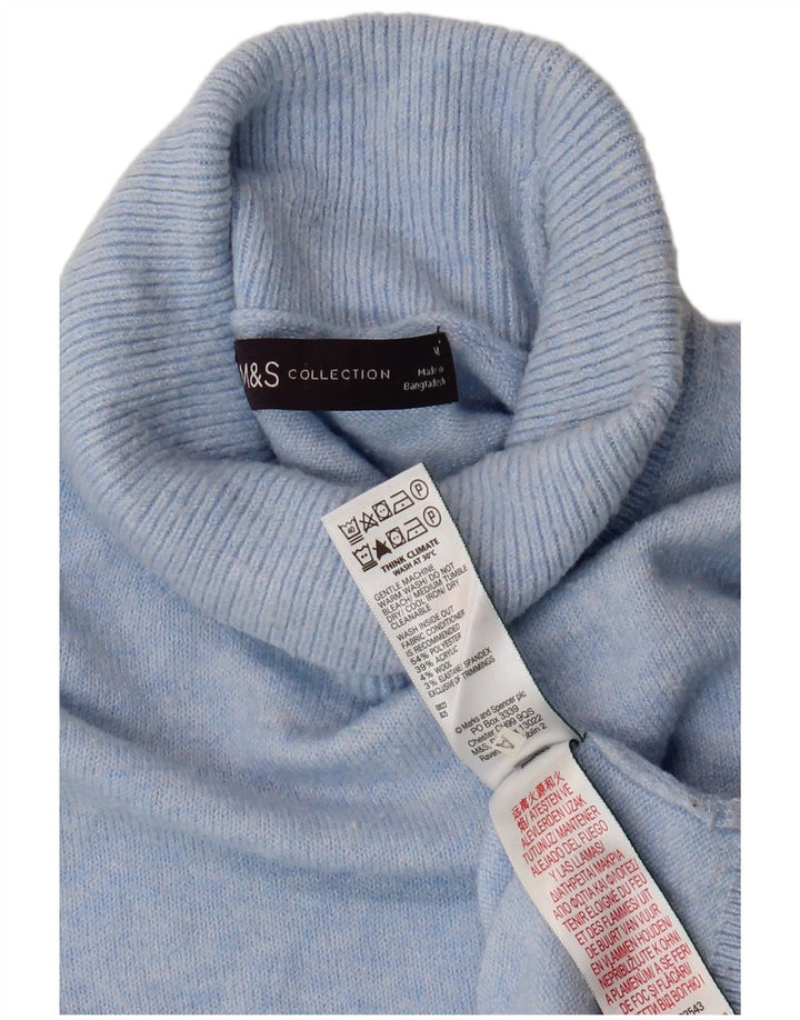 Marks & Spencer Pull col roulé pour femme UK 14 Bleu moyen Polyester