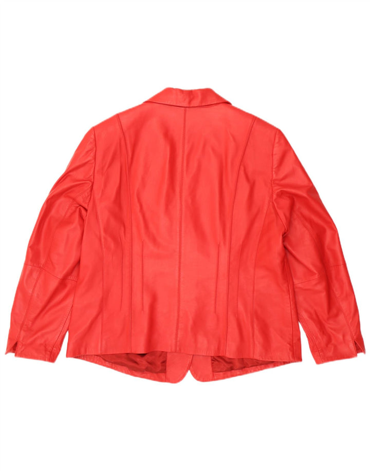 Gerry Weber Veste blazer en cuir à 3 boutons pour femme UK 20 2XL Cuir rouge