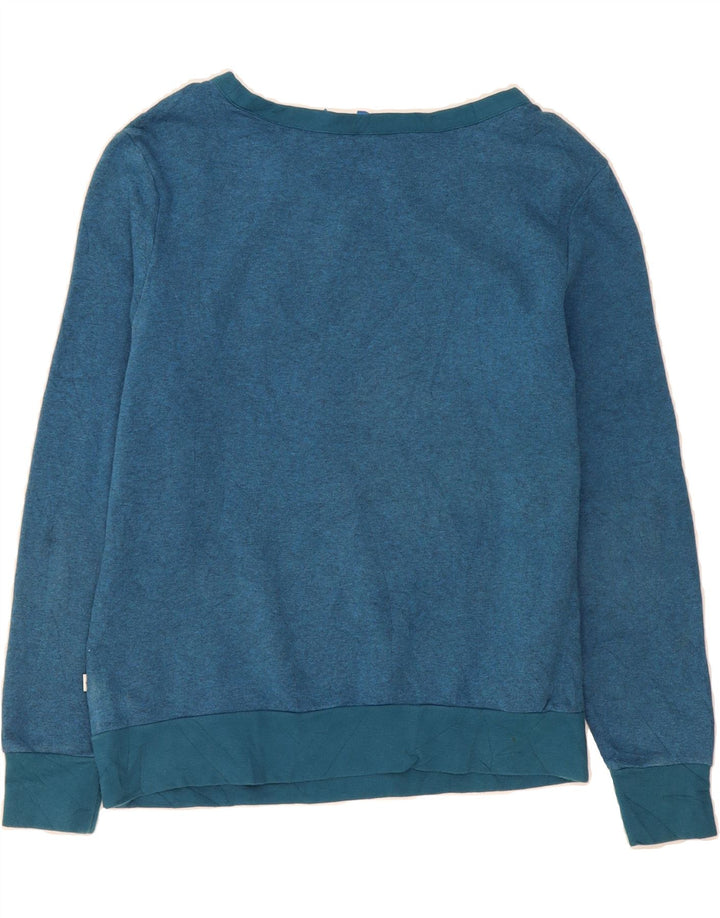ADIDAS Womens Graphic Sweatshirt Jumper UK 12 Medium Blue Cotton Vintage Adidas and Second-Hand Adidas from Messina Hembry 