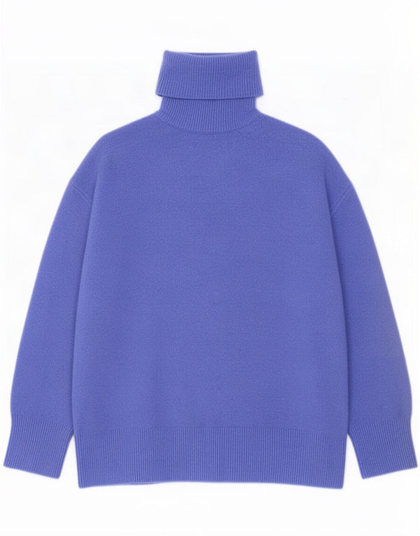 Zara Pull surdimensionné à col roulé pour femme UK 10 Petit Bleu marine