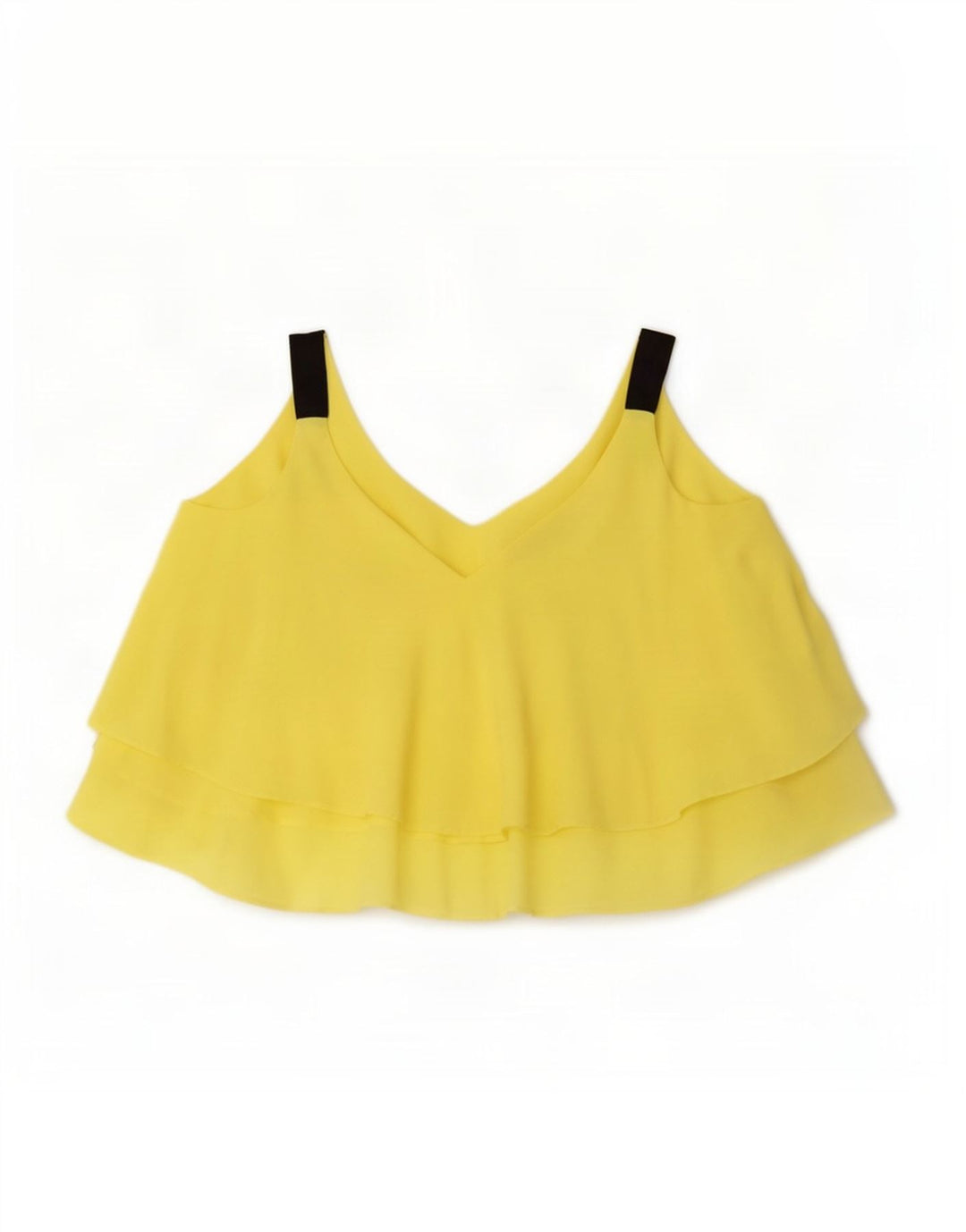Zara Femme Haut Caraco Oversize UK 10 Petit Jaune Polyester