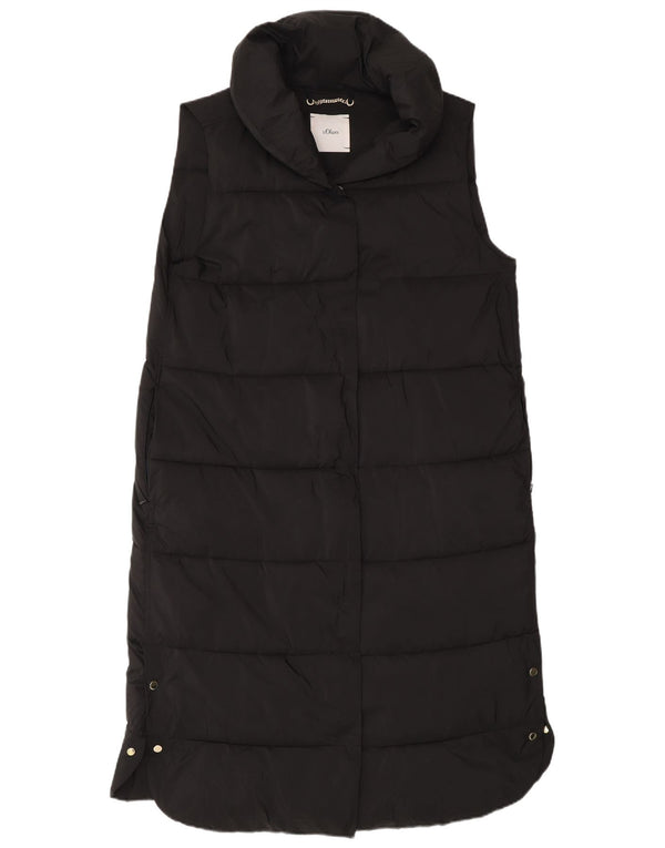 S.Oliver Manteau rembourré sans manches pour femme UK 12 Polyester noir moyen