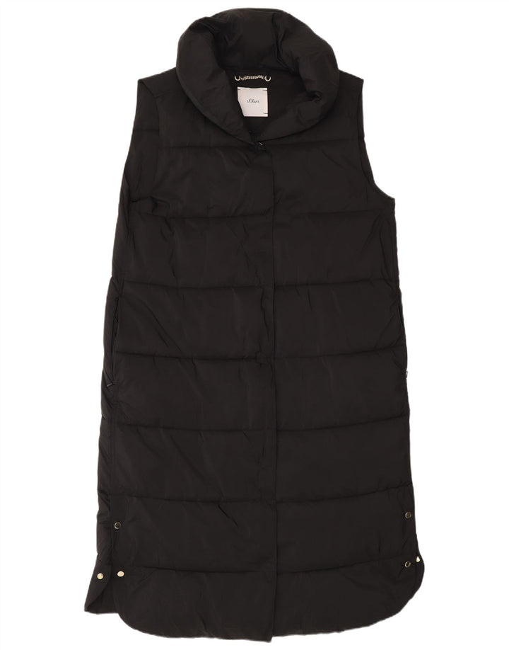S.Oliver Manteau rembourré sans manches pour femme UK 12 Polyester noir moyen