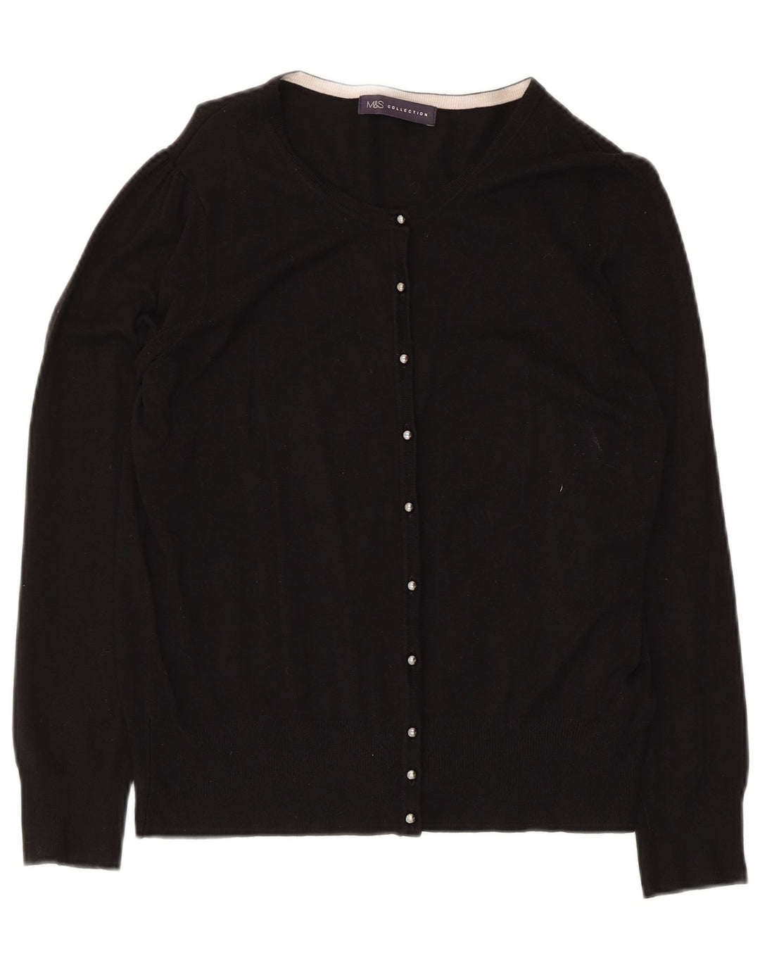 Marks & Spencer Pull Cardigan Femme UK 14 Medium Noir Viscose