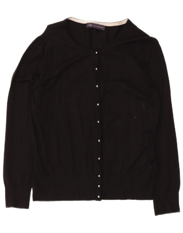 Marks & Spencer Pull Cardigan Femme UK 14 Medium Noir Viscose