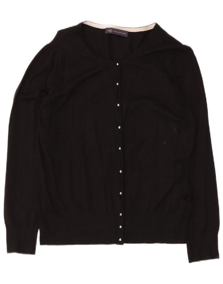 Marks & Spencer Pull Cardigan Femme UK 14 Medium Noir Viscose