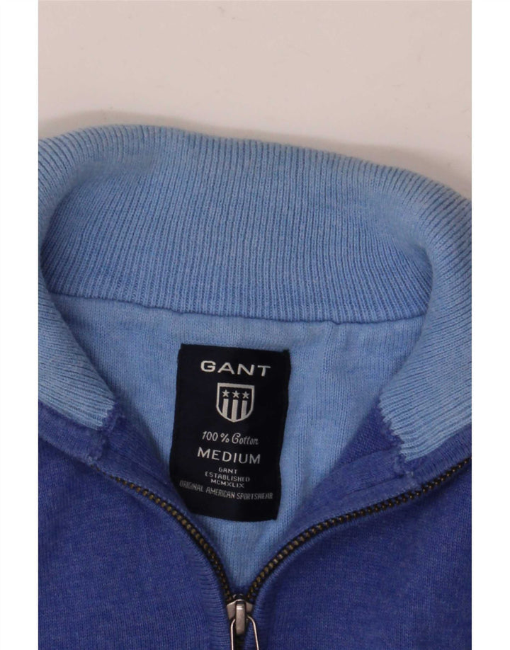 Gant Pull Col Zippé Homme Bleu Moyen Coton