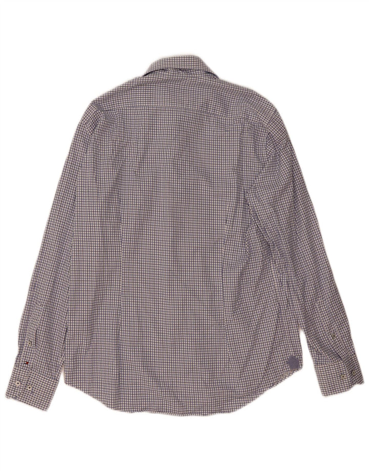 Tommy Hilfiger Chemise ajustée pour homme Taille 41/16 Grand carreaux bleus
