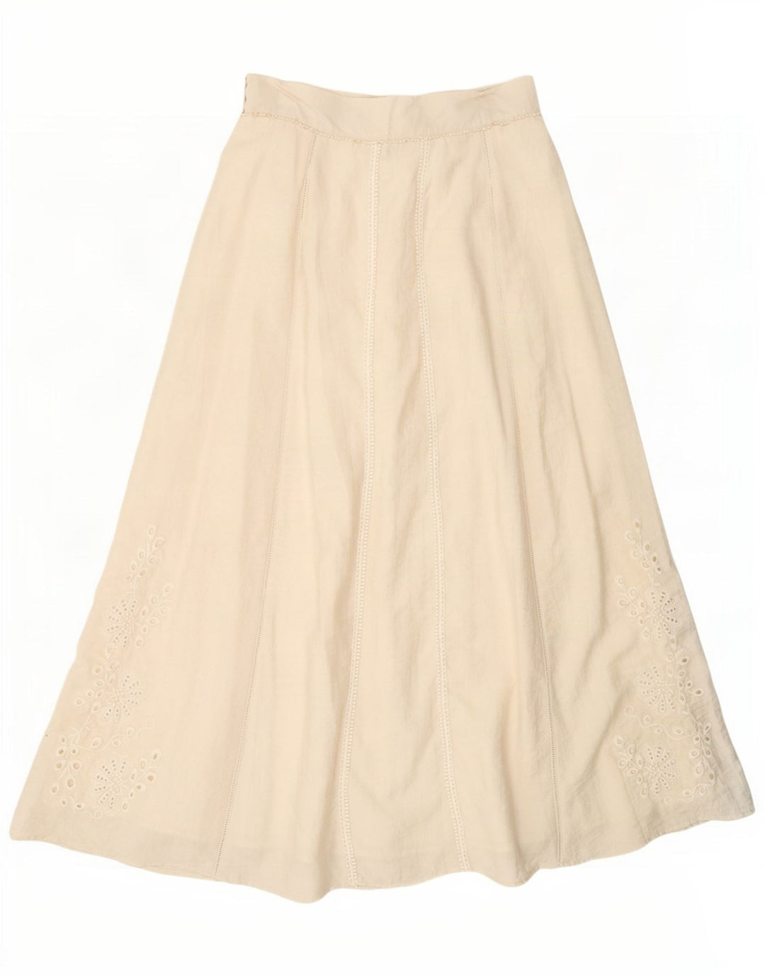 Zara Femme Jupe Maxi Moyenne W28 Blanc Cassé Floral
