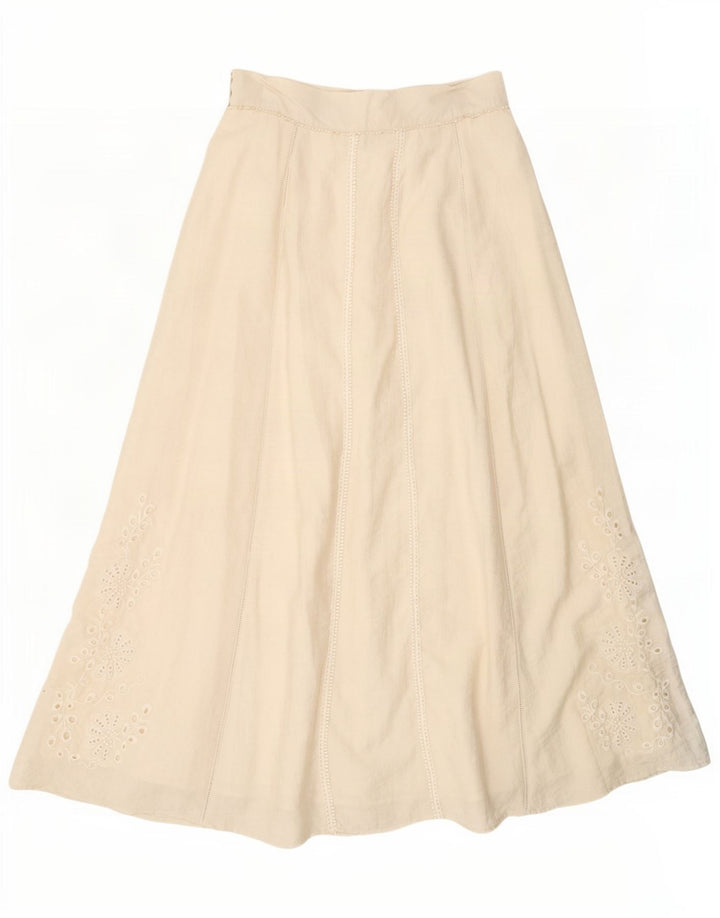 Zara Femme Jupe Maxi Moyenne W28 Blanc Cassé Floral