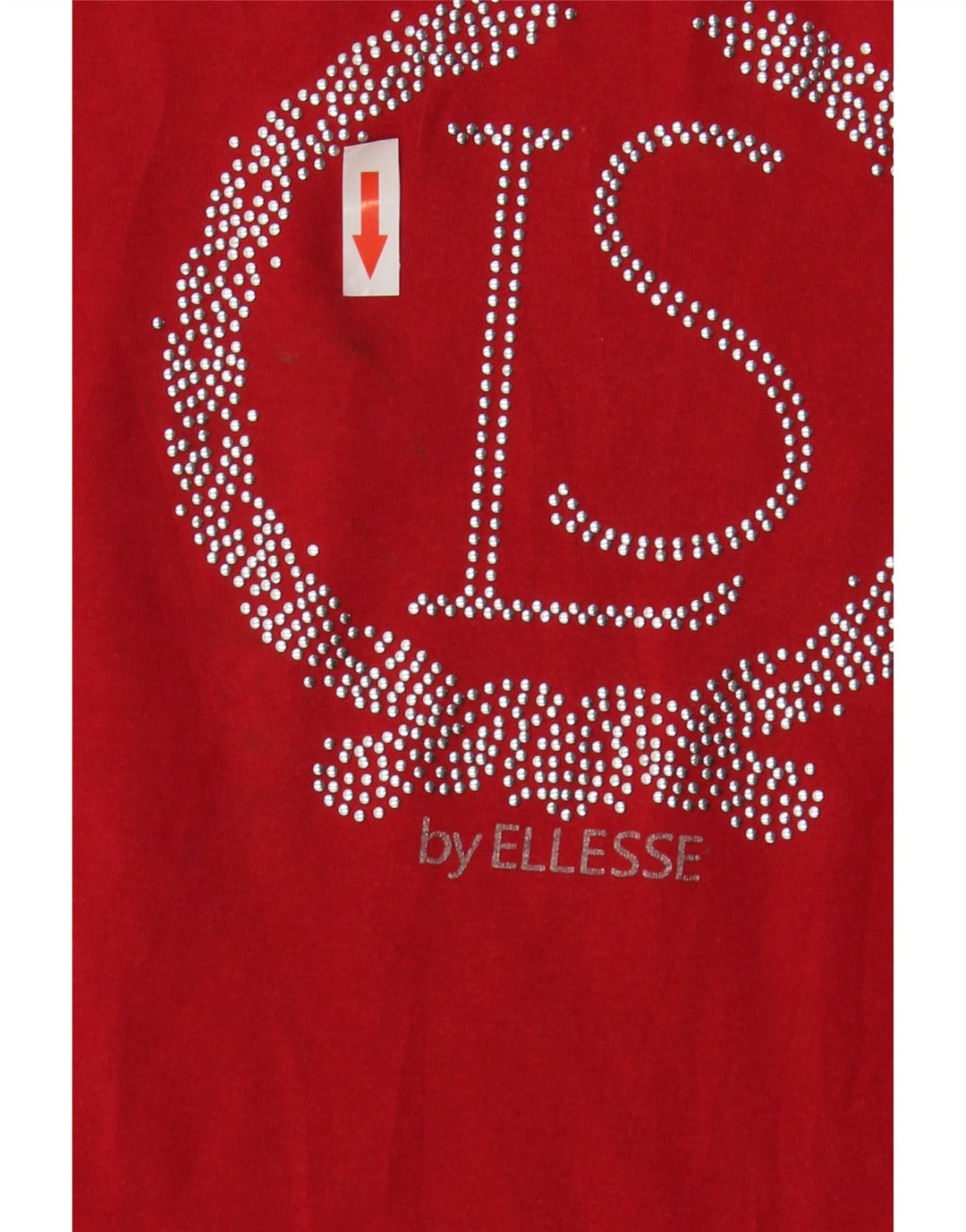 Ellesse T-shirt graphique pour femme UK 12 Rouge moyen Coton