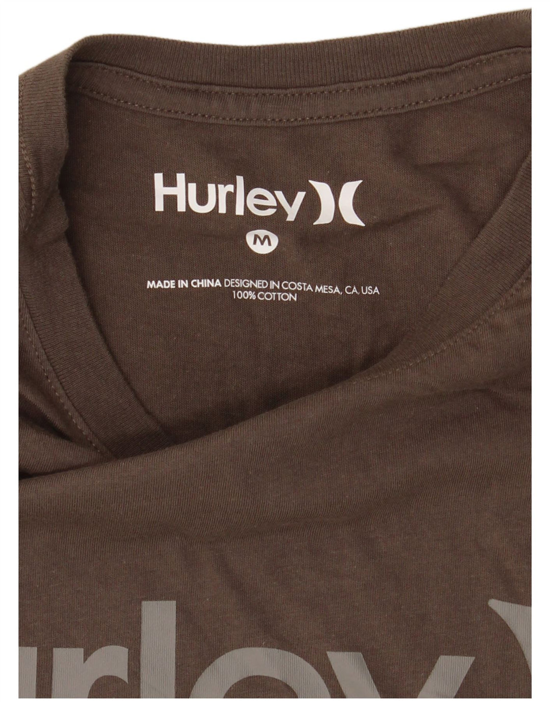 Hurley T-Shirt Graphique Homme Marron Moyen Coton