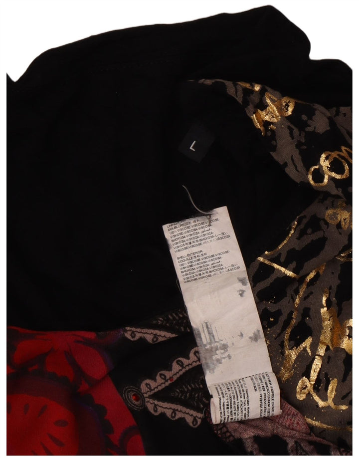 Robe longue à motif abstrait pour femme UK 14 Large Multicolore