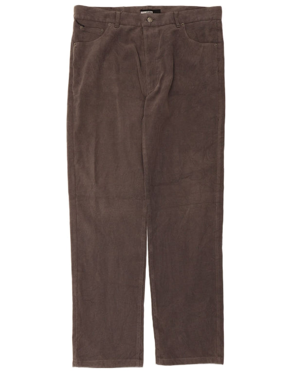 Zara Pantalon décontracté droit pour homme EU 48 XL W38 L33 Gris Polyester