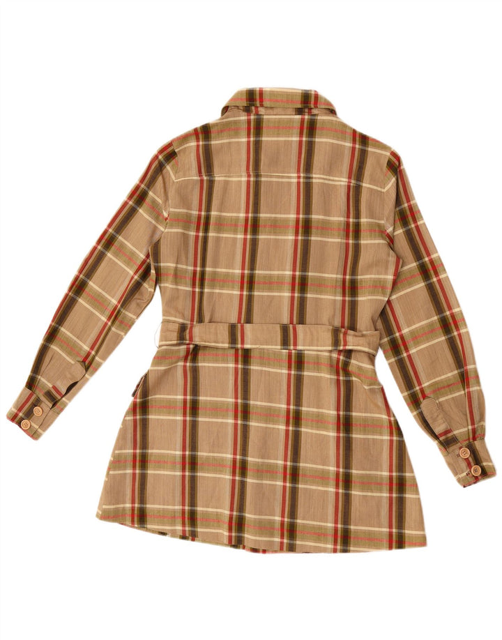 Daniel Hechter Chemisier long pour femme UK 10 Petit carreaux marron