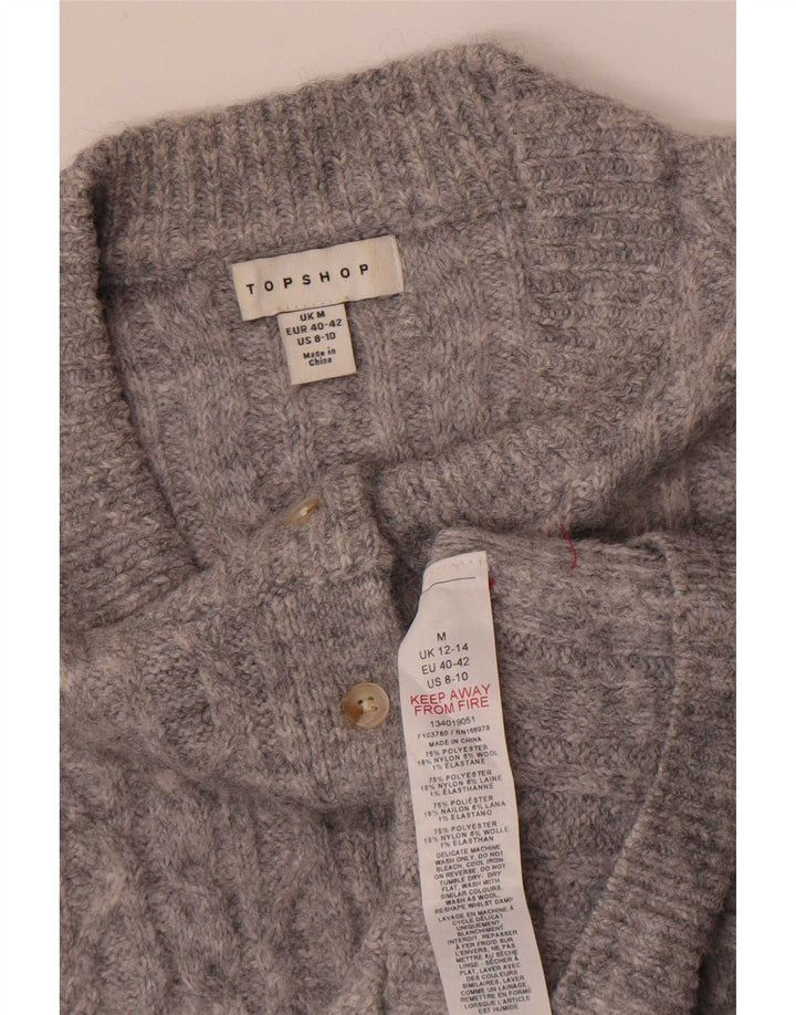 Topshop Cardigan court pour femme UK 42 Gris moyen Polyester