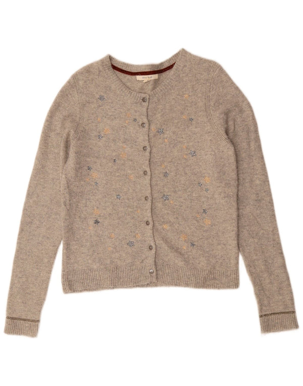 WHITE STUFF Pull cardigan à motif abstrait pour femme UK 10 Small Gris