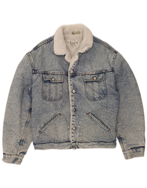 Rifle Mens Sherpa Denim Jacket UK 40 Large Blue