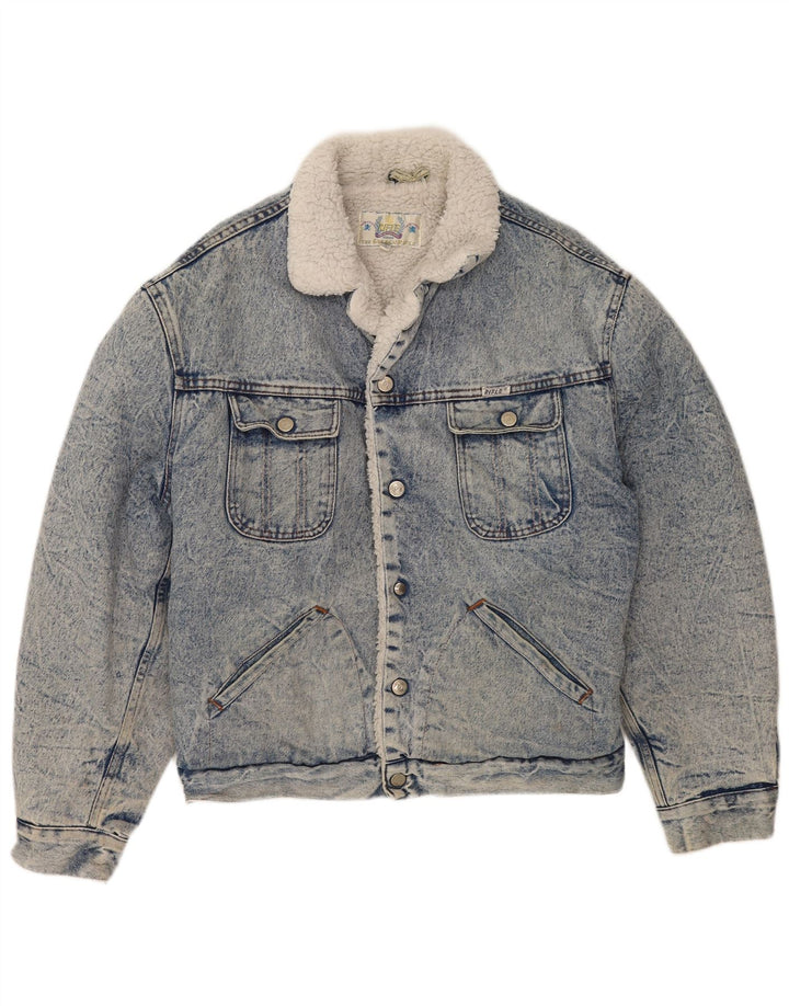 Rifle Veste en jean Sherpa pour homme UK 40 Large Bleu
