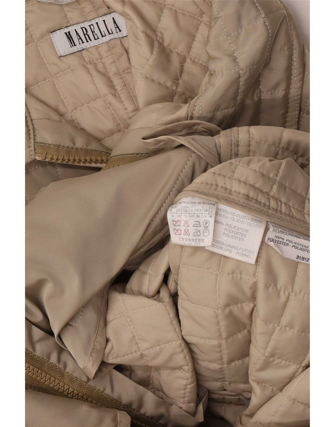 Marella Veste matelassée pour femme UK 14 Polyester beige moyen