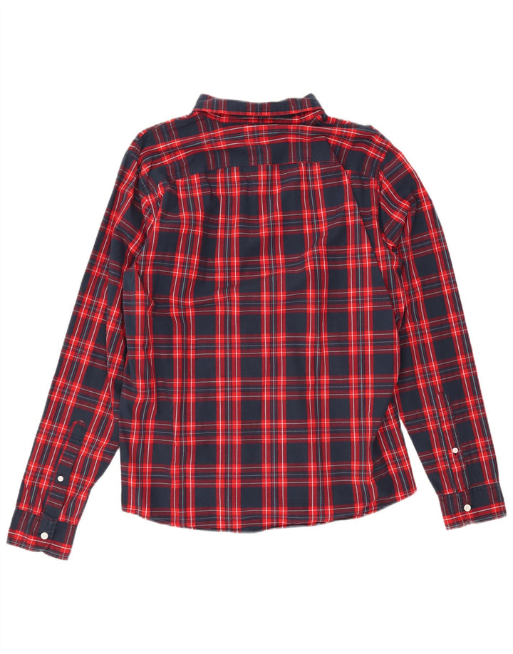 HOLLISTER Chemise en flanelle XL bleu marine à carreaux en coton pour homme