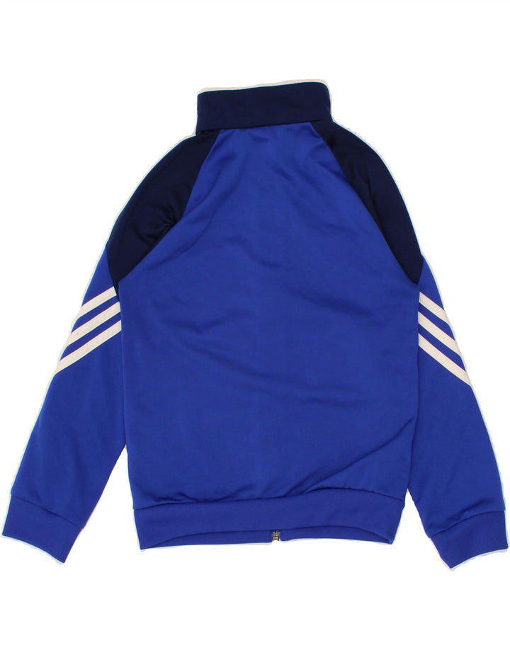 ADIDAS Boys Tracksuit Top Jacket 7-8 Years Small Blue Colourblock Vintage Adidas and Second-Hand Adidas from Messina Hembry 