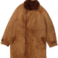 VINTAGE Veste en peau de mouton double boutonnage pour homme UK 36 Petite peau de mouton marron