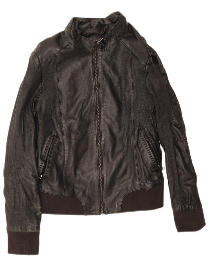 Conbipel Veste en Cuir Bomber Femme IT 44 Cuir Noir Moyen