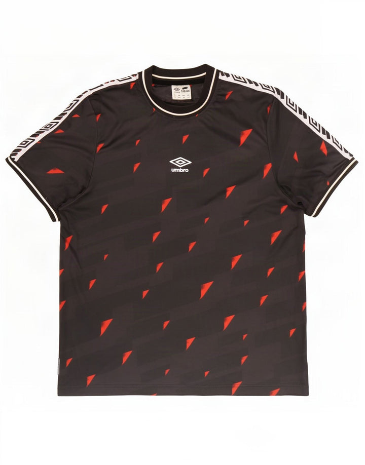 Umbro T-Shirt Graphique Homme Top 2XL Noir Géométrique Polyester