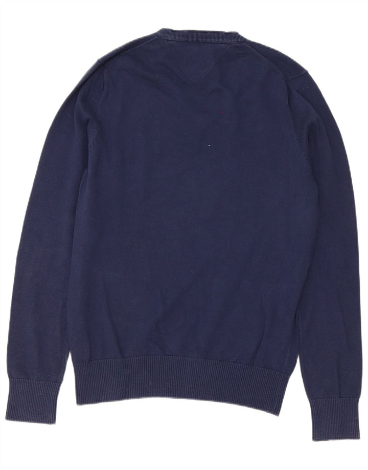 Tommy Hilfiger Pull col V Homme Bleu Marine Moyen Coton