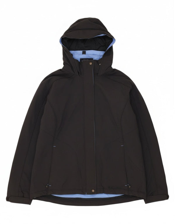 L.L.Bean Veste coupe-vent surdimensionnée à capuche pour femme UK 14 Noir moyen