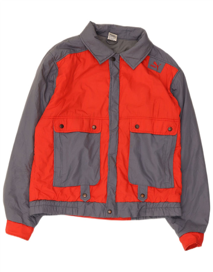 Puma Veste Bomber Homme UK 40 Large Gris Colorblock Polyester