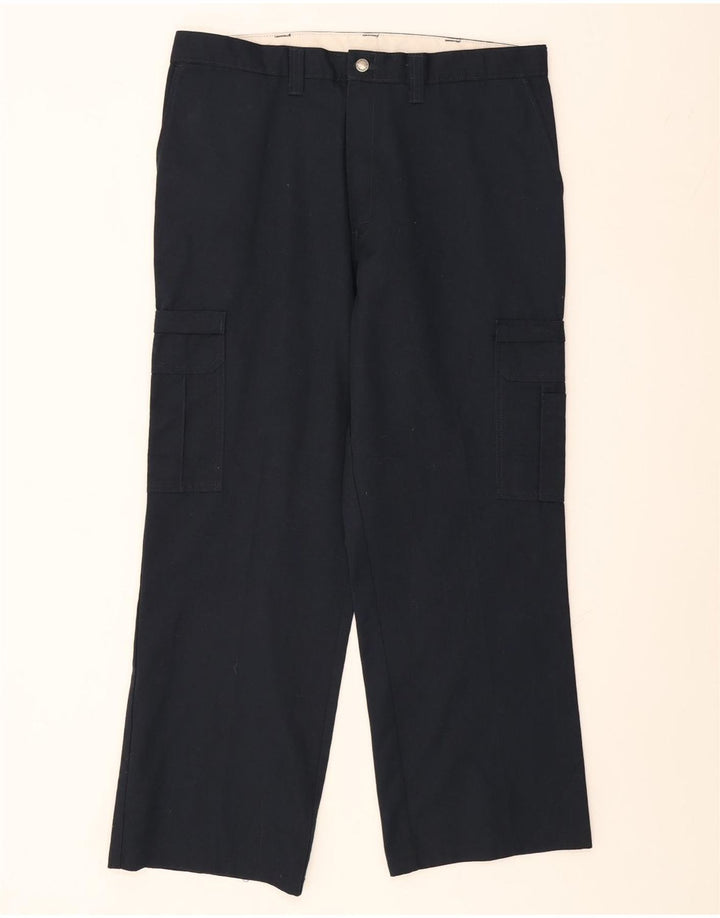 DICKIES Mens Straight Cargo Trousers W38 L29 Navy Blue Polyester Vintage Dickies and Second-Hand Dickies from Messina Hembry 