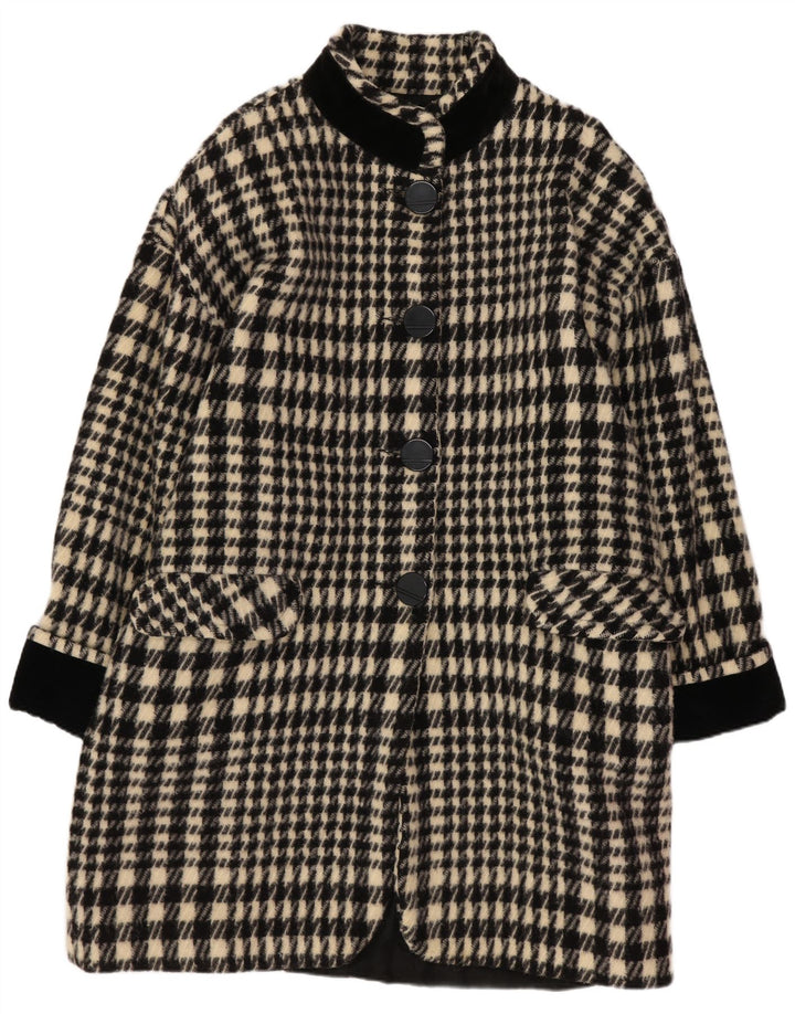 Manteau Supérieur Femme UK 18 XL Acétate Pied-de-Poule Noir