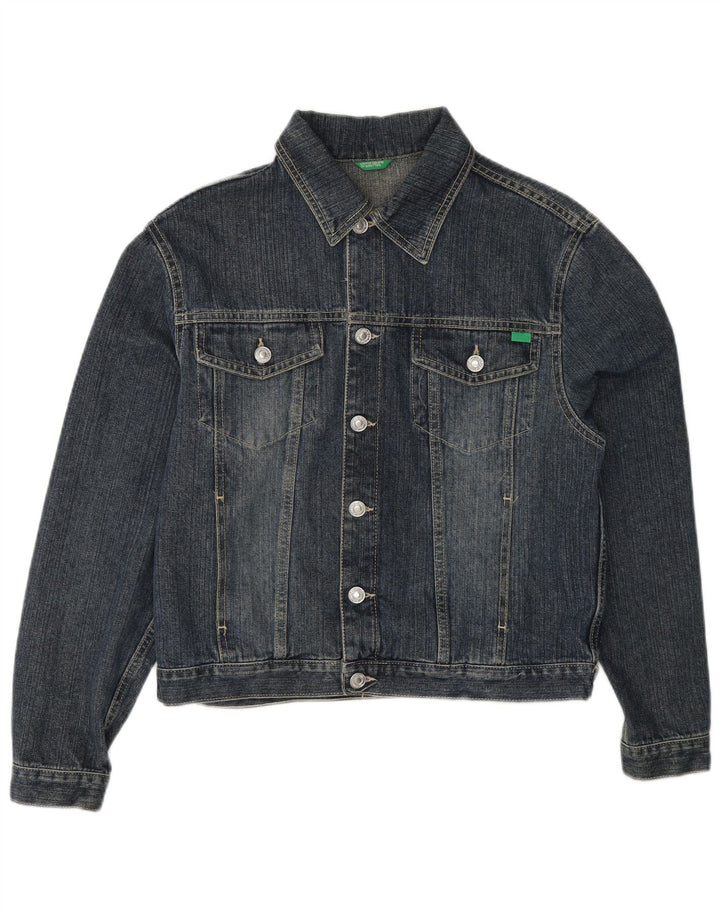 BENETTON Veste en Jean Femme UK 18 XL Bleu Coton