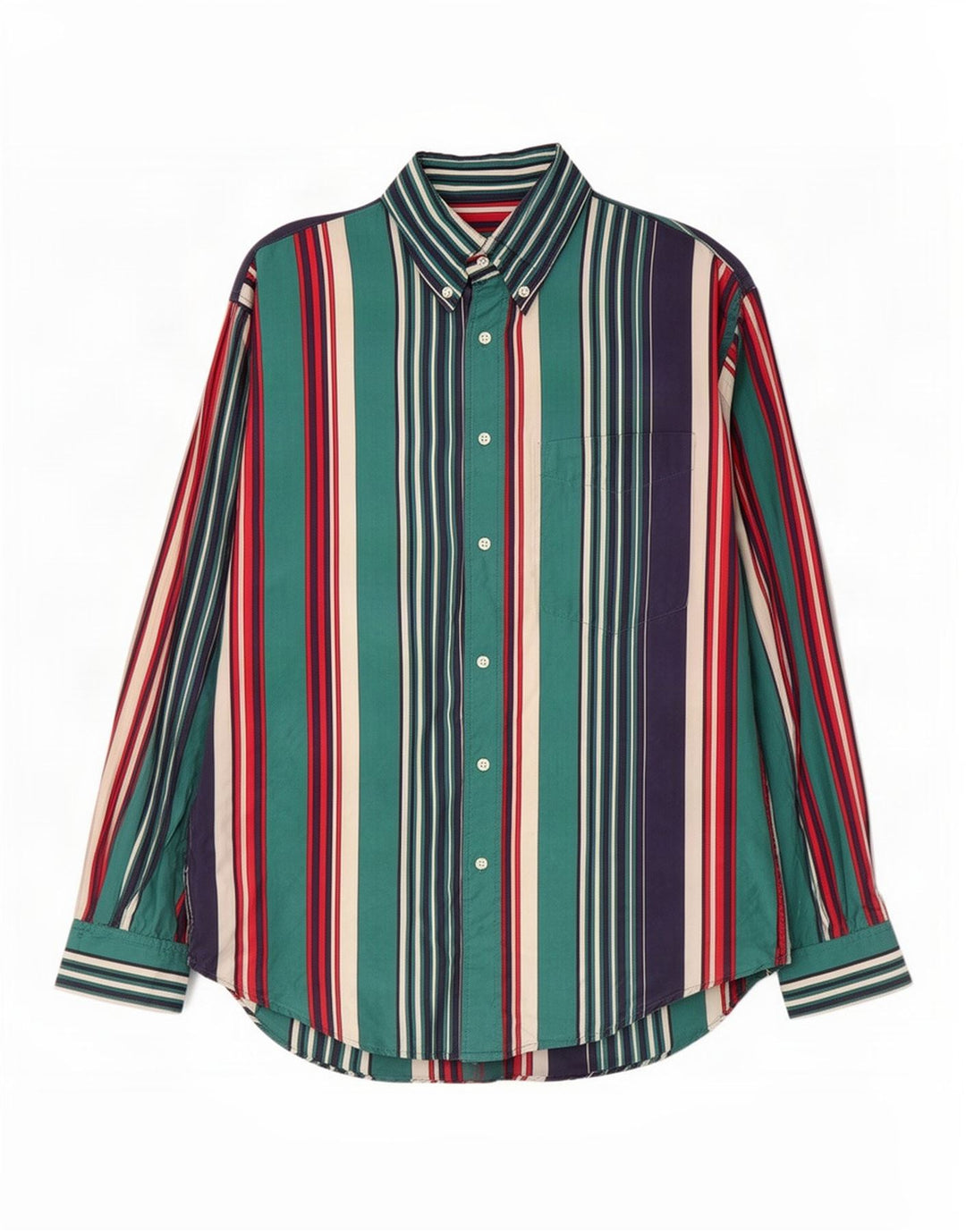 Chemise Homme Vintage Petite Soie Rayée Bleue