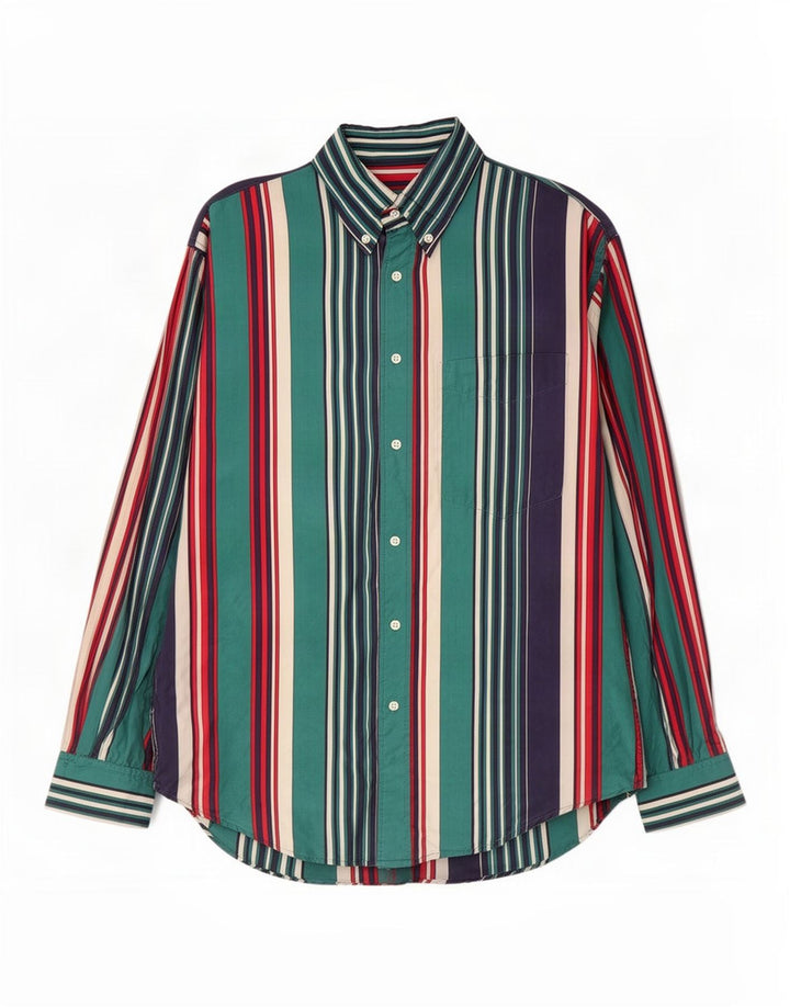 Chemise Homme Vintage Petite Soie Rayée Bleue
