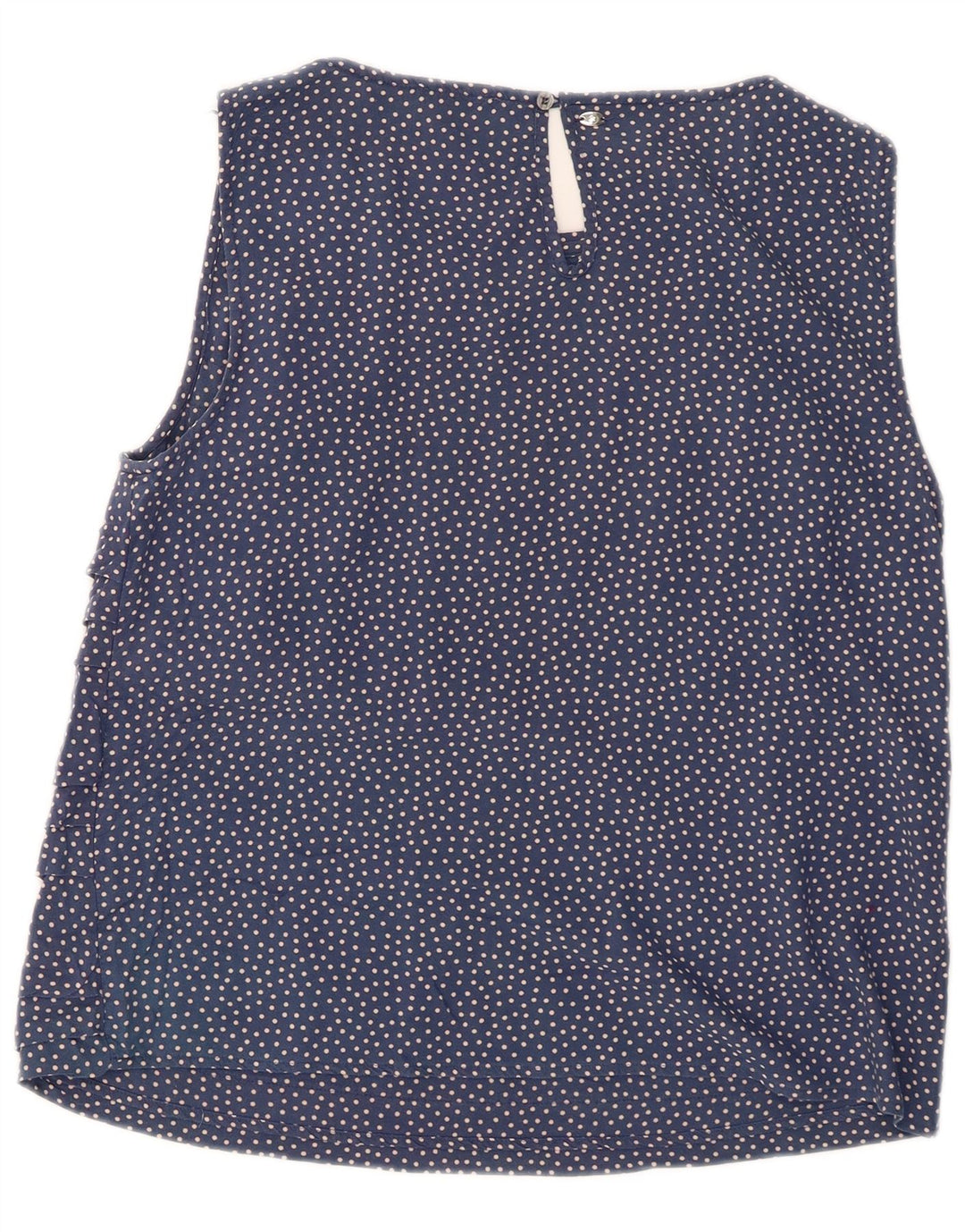 Marella Womens EMME Blouse sans manches Top UK 12 Medium Navy Blue Polka Dot