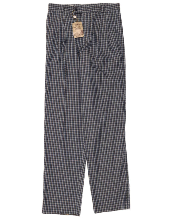 Porto Di Panama Pantalon de Costume Homme IT 46 Small W32 L35 Bleu Marine Vichy