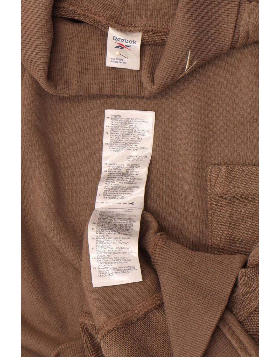 Reebok Sweat-shirt surdimensionné à col roulé pour femme UK 16/18 Large Marron