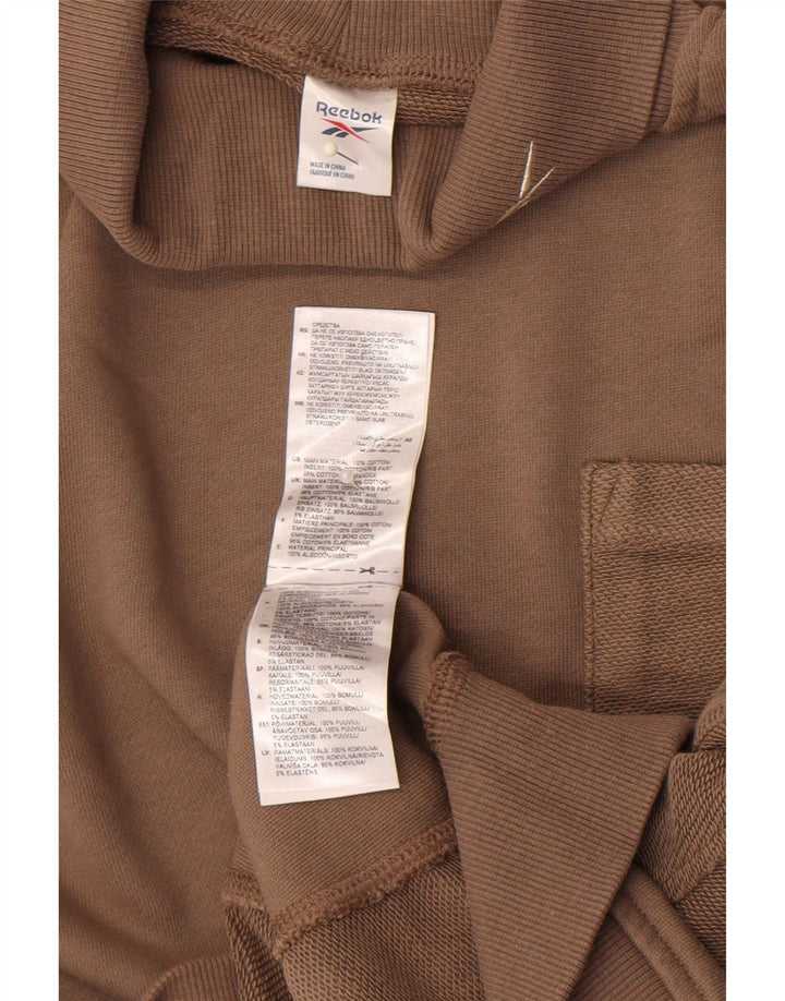 Reebok Sweat-shirt surdimensionné à col roulé pour femme UK 16/18 Large Marron