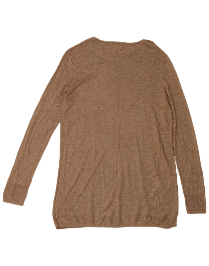 Zara Haut long à manches longues pour femme UK 14 Viscose marron moyen