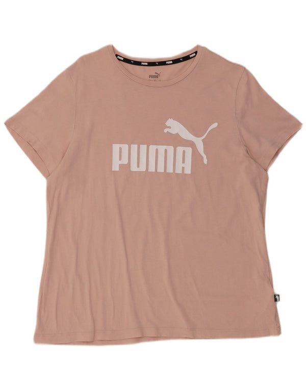 Puma T-shirt graphique pour femme UK 18 XL Rose Coton