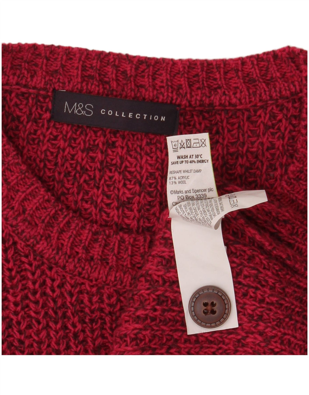 Marks & Spencer Pull cardigan surdimensionné pour femme UK 10 Petit rose moucheté