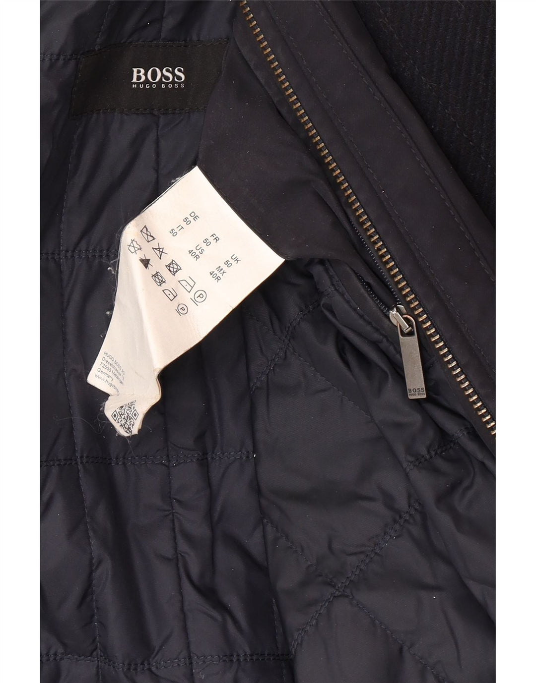 Hugo Boss Pardessus pour homme EU 50 Grande laine bleu marine
