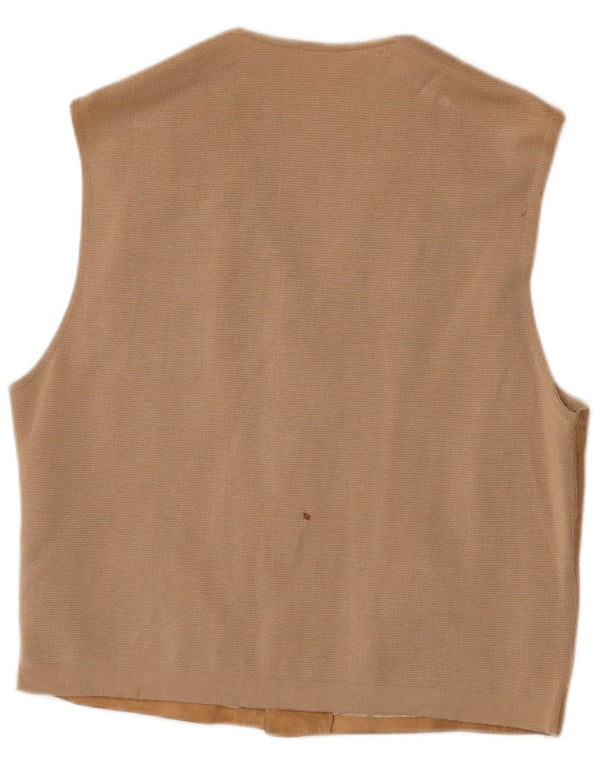 Harry&Moore Gilet en daim pour homme IT 52 Grand cuir beige