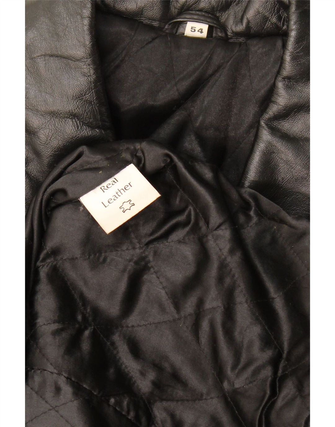 Veste en cuir homme vintage EU 54 2XL Cuir noir