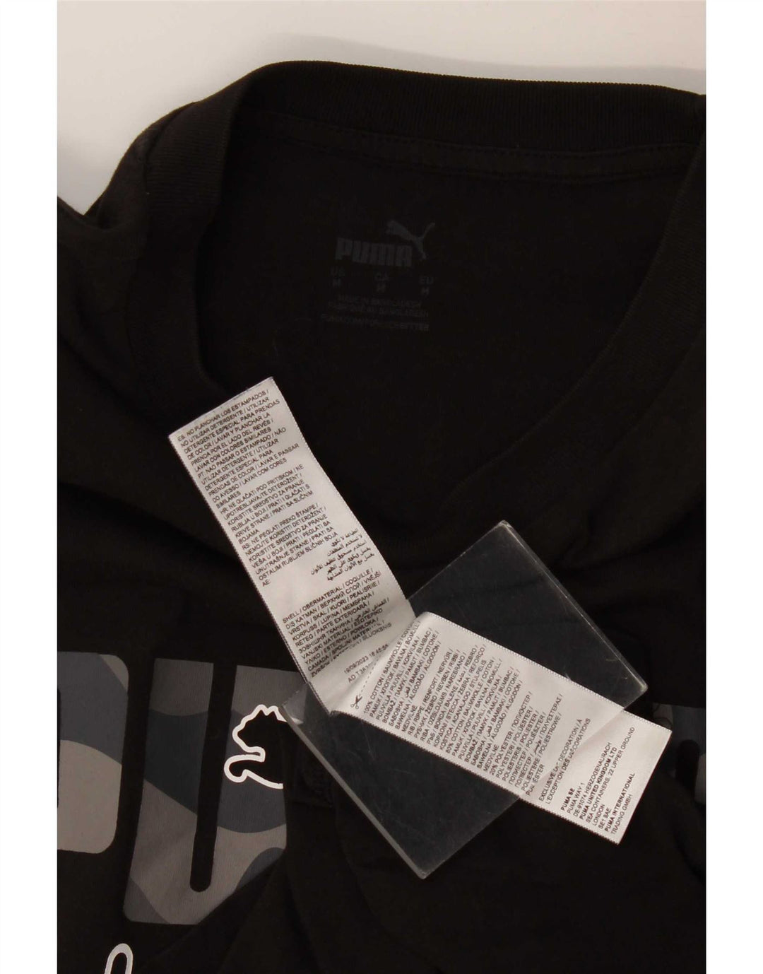 Puma T-Shirt Graphique Homme Noir Moyen Coton