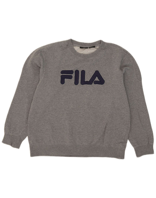Fila Sweat-shirt graphique pour hommes, grand, gris, coton