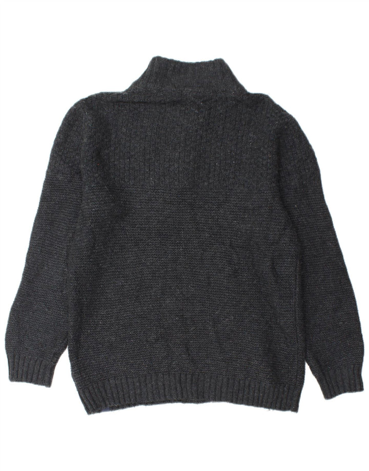 FAT FACE Pull Col Zippé Homme Laine Noir Moyen